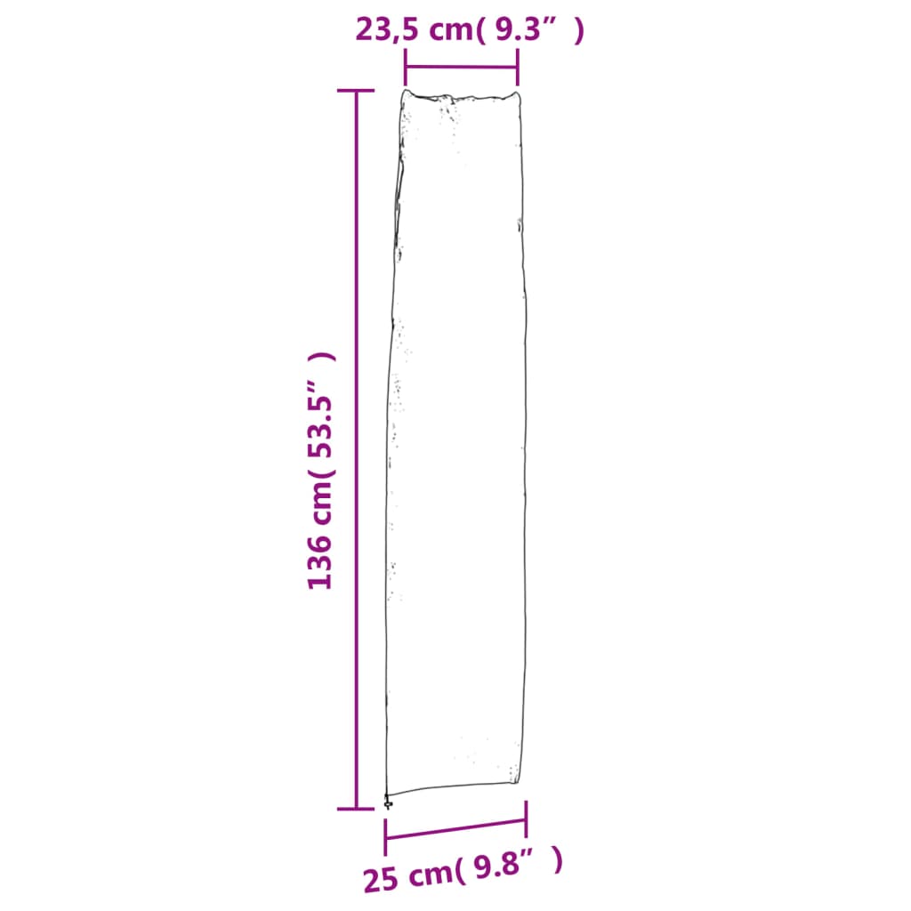 vidaXL overtræk til haveparasol 136x25/23,5 cm 420D oxfordstof sort