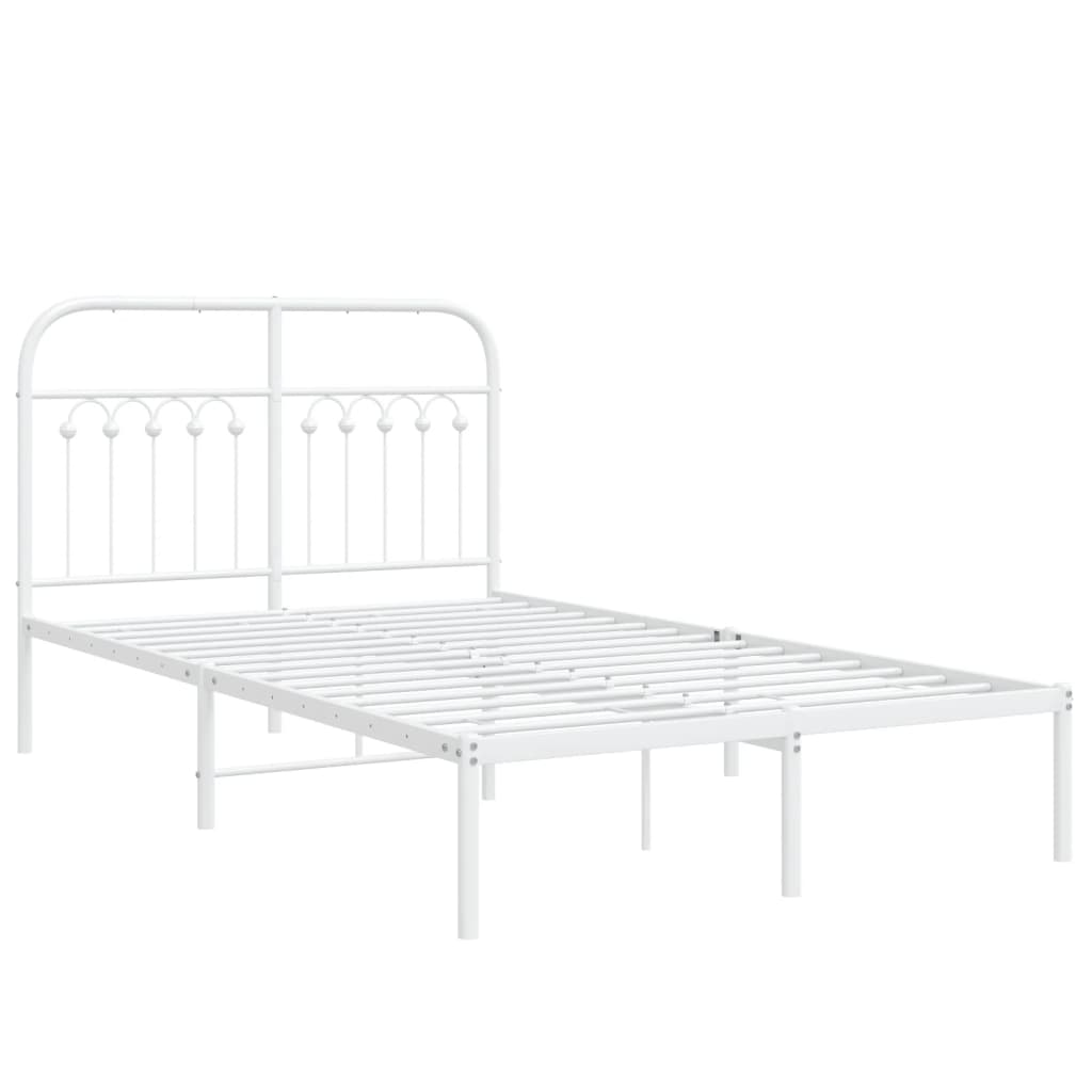 vidaXL sengeramme med sengegavl 120x190 cm metal hvid