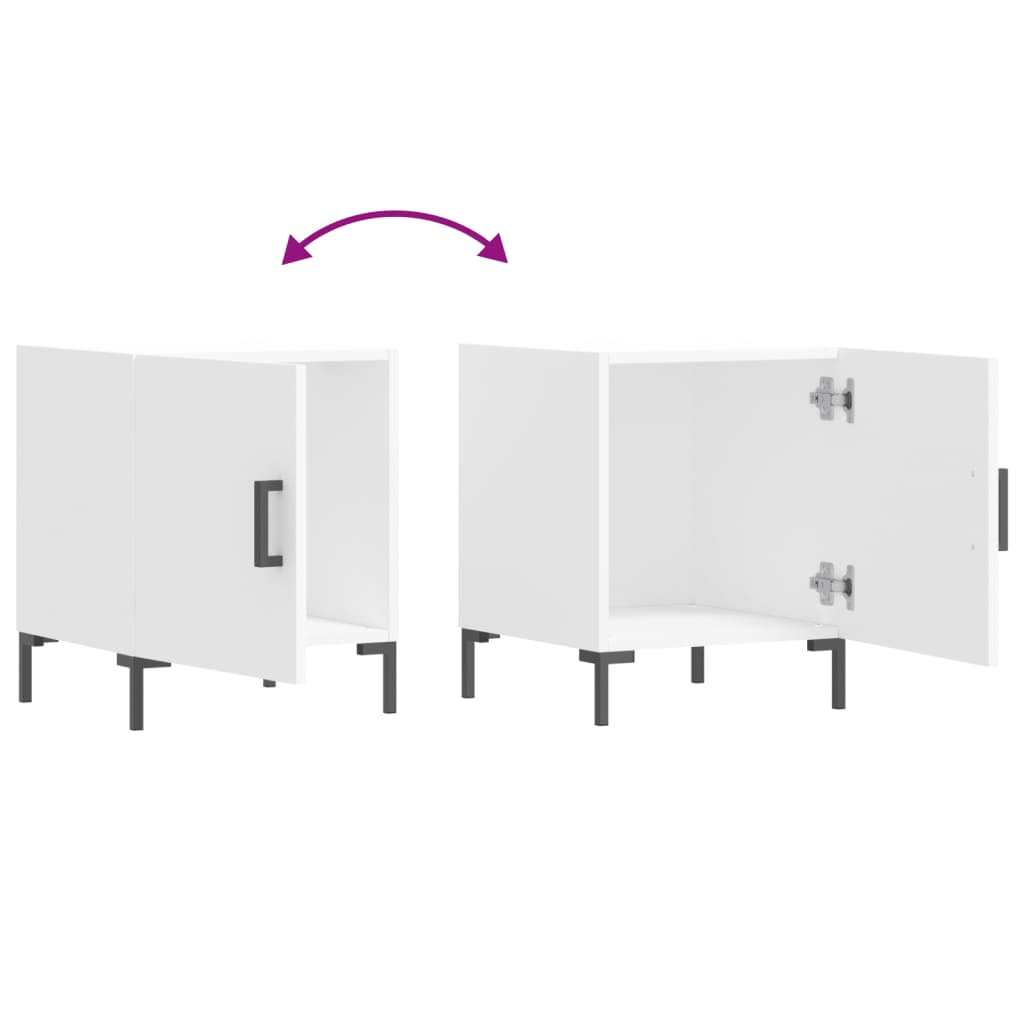 vidaXL sengeborde 2 stk. 40x40x50 cm konstrueret træ hvid