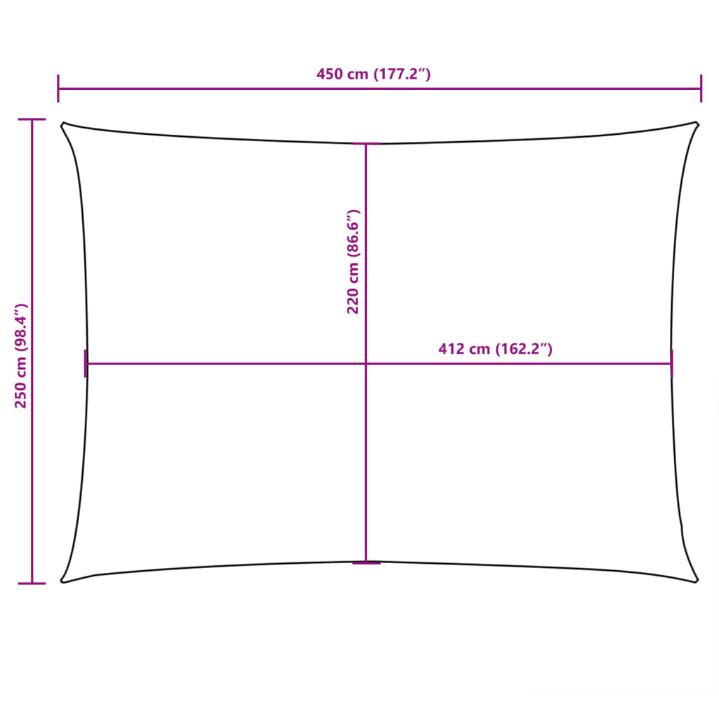 vidaXL solsejl 2,5x4,5 m rektangulær oxfordstof cremefarvet