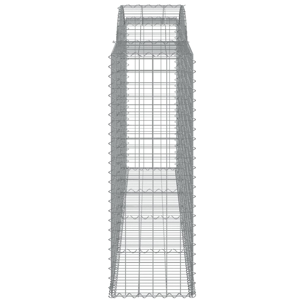 vidaXL buede gabionkurve 17 stk. 300x50x140/160 cm galvaniseret jern