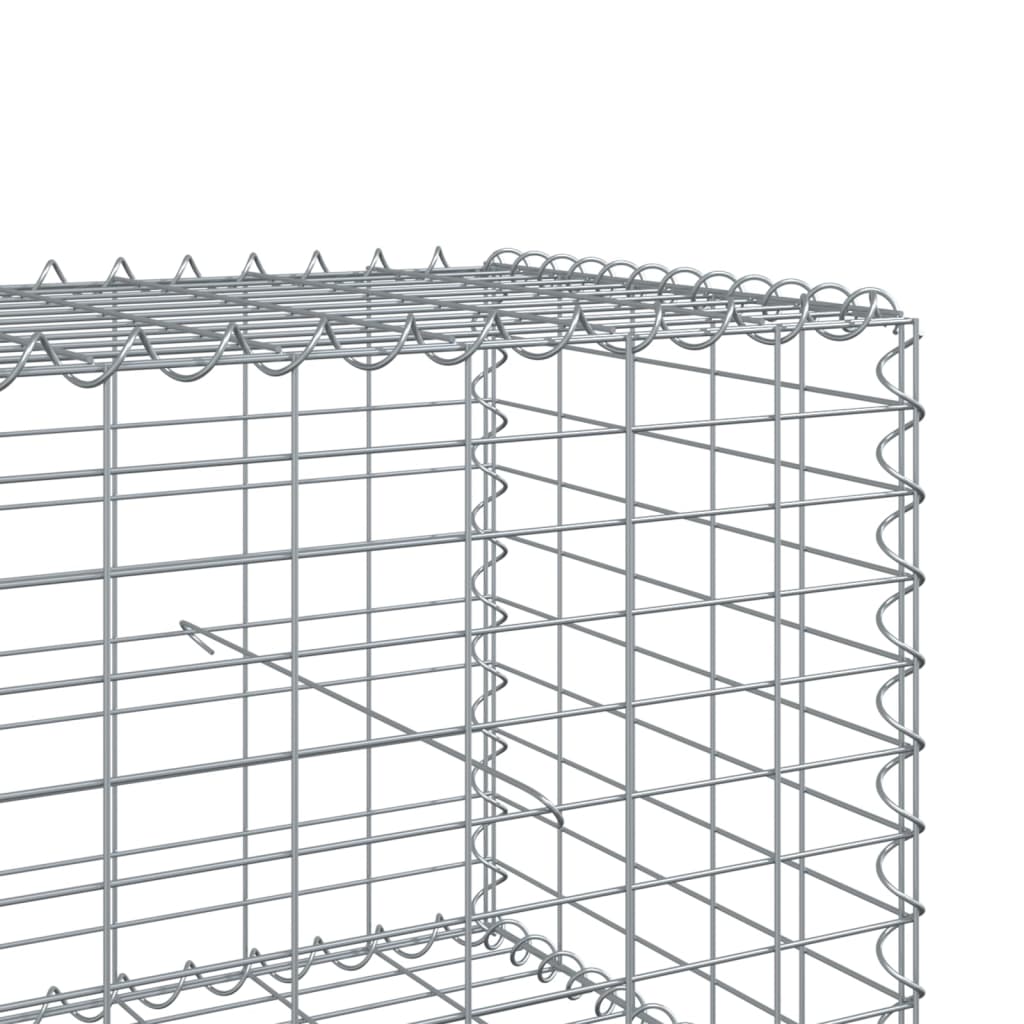 vidaXL gabionkurv med cover 1000x100x50 cm galvaniseret jern