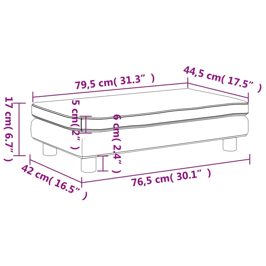 vidaXL børnesofa med fodskammel 100x50x30 cm kunstlæder sort