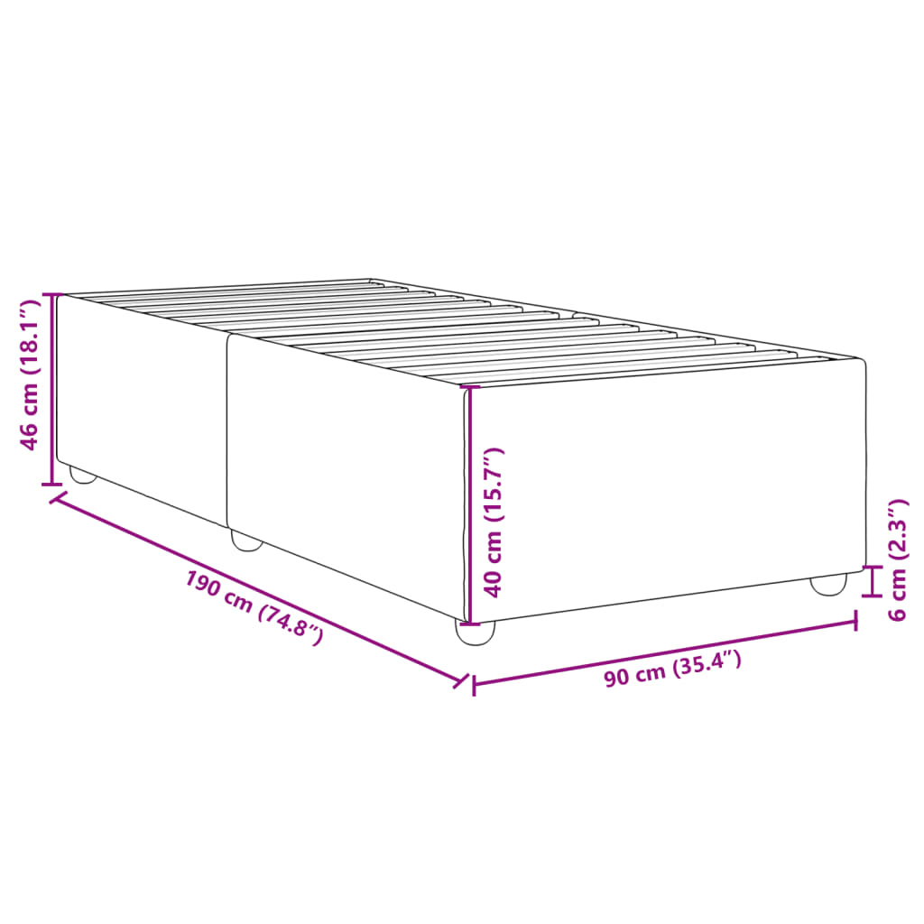 vidaXL sengeramme 90x190 cm stof sort