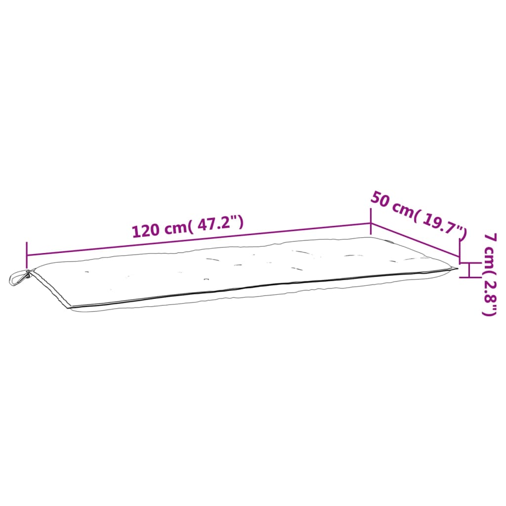 vidaXL hynder til havebænk 2 stk. 120x50x7 cm oxfordstof antracitgrå