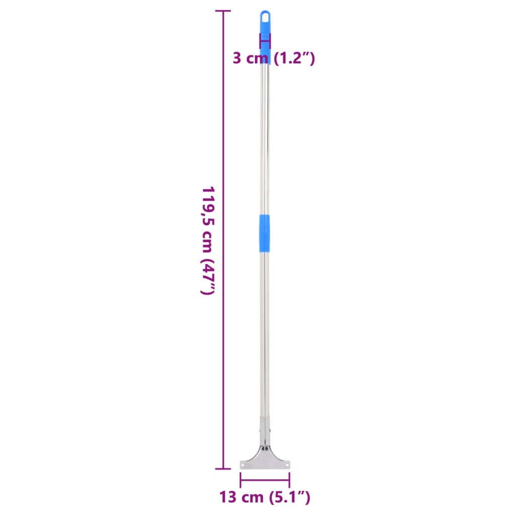 vidaXL stang til gulvskraber 119,5 cm stål og plast