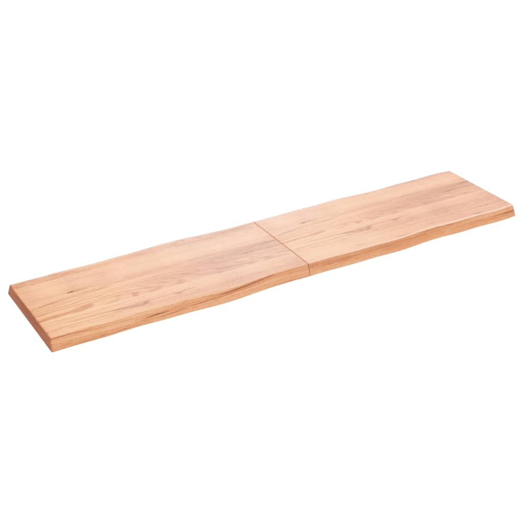 vidaXL bordplade 220x50x(2-6) cm naturlig kant behandlet træ lysebrun