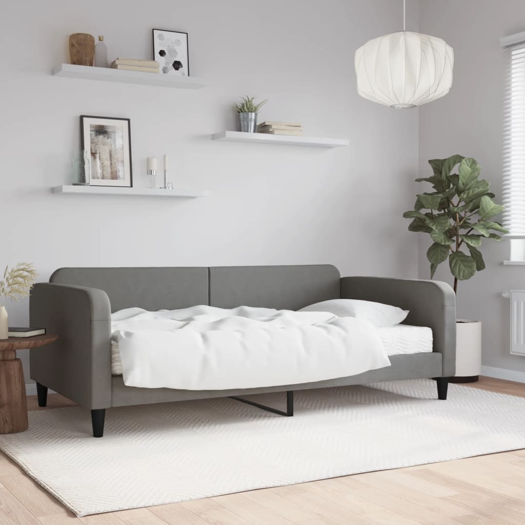 vidaXL daybed med madras 100x200 cm stof mørkegrå