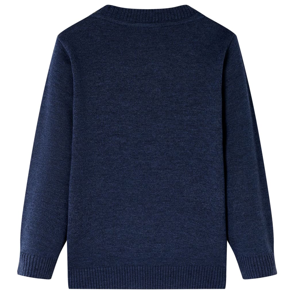Sweater til børn str. 92 strikket marineblå