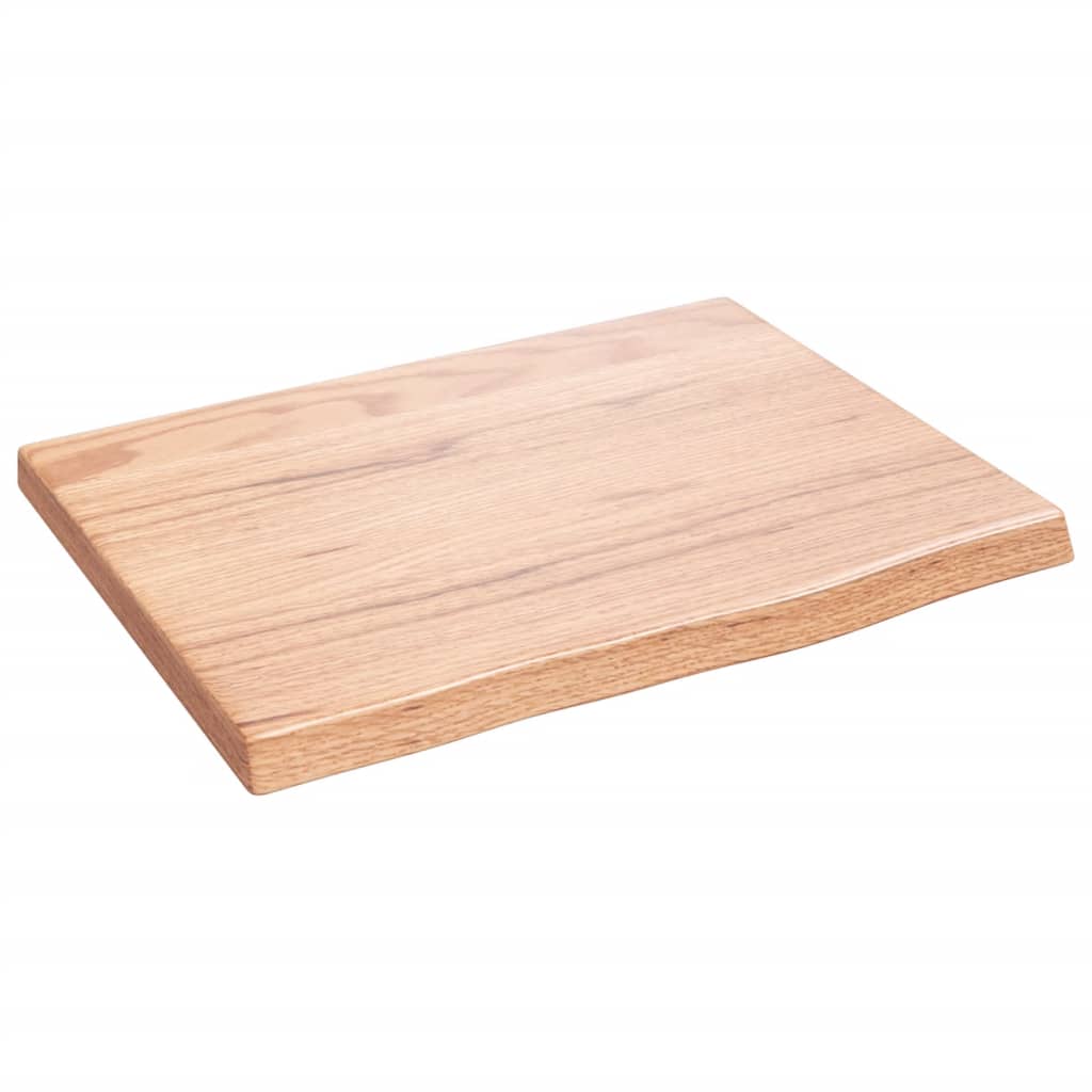 vidaXL bordplade til badeværelse 40x30x2 cm massivt træ lysebrun