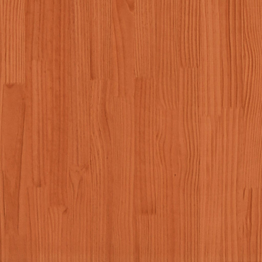 vidaXL højseng med skrivebord 100x200 cm massivt fyrretræ gyldenbrun