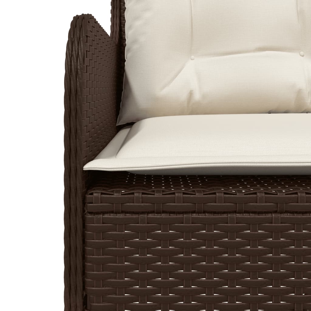 vidaXL havesofa med hynder L-formet polyrattan brun