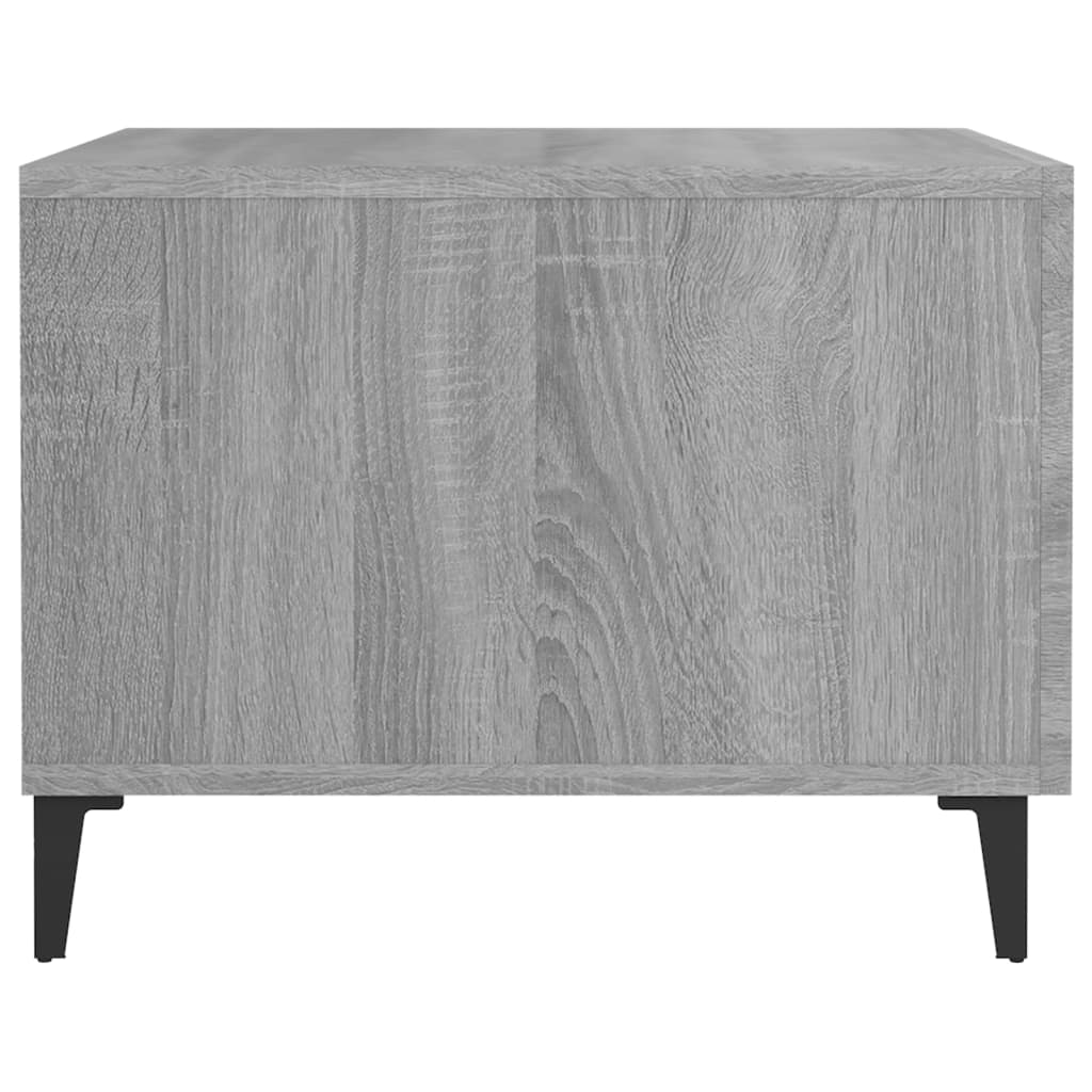 vidaXL sofabord med metalben 50x50x40 cm grå sonoma-eg