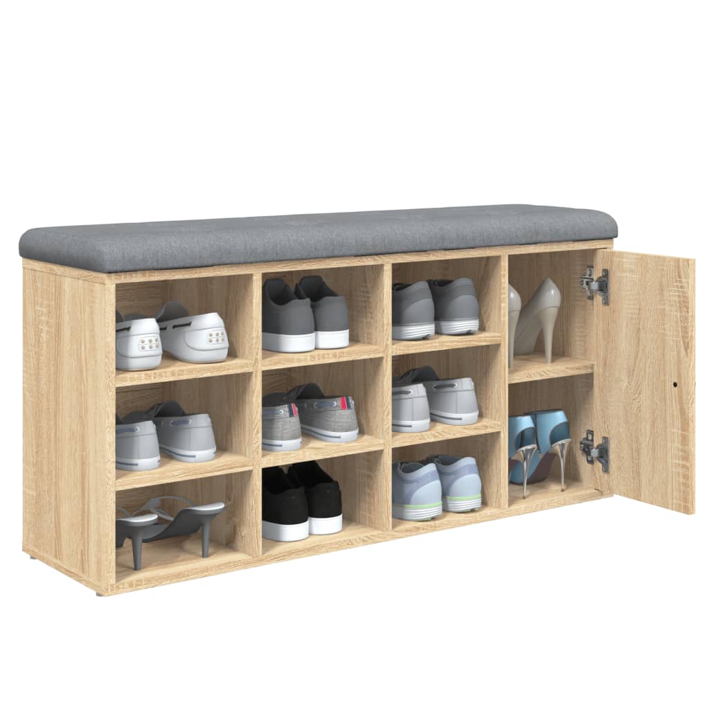 vidaXL skobænk 102x32x50 cm konstrueret træ sonoma-eg