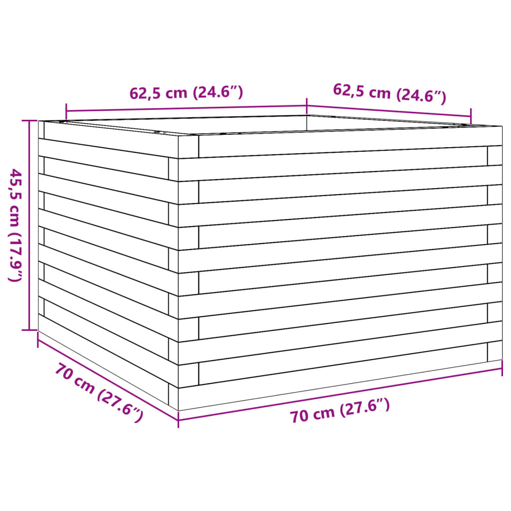 vidaXL plantekasse 70x70x45,5 cm imprægneret fyrretræ