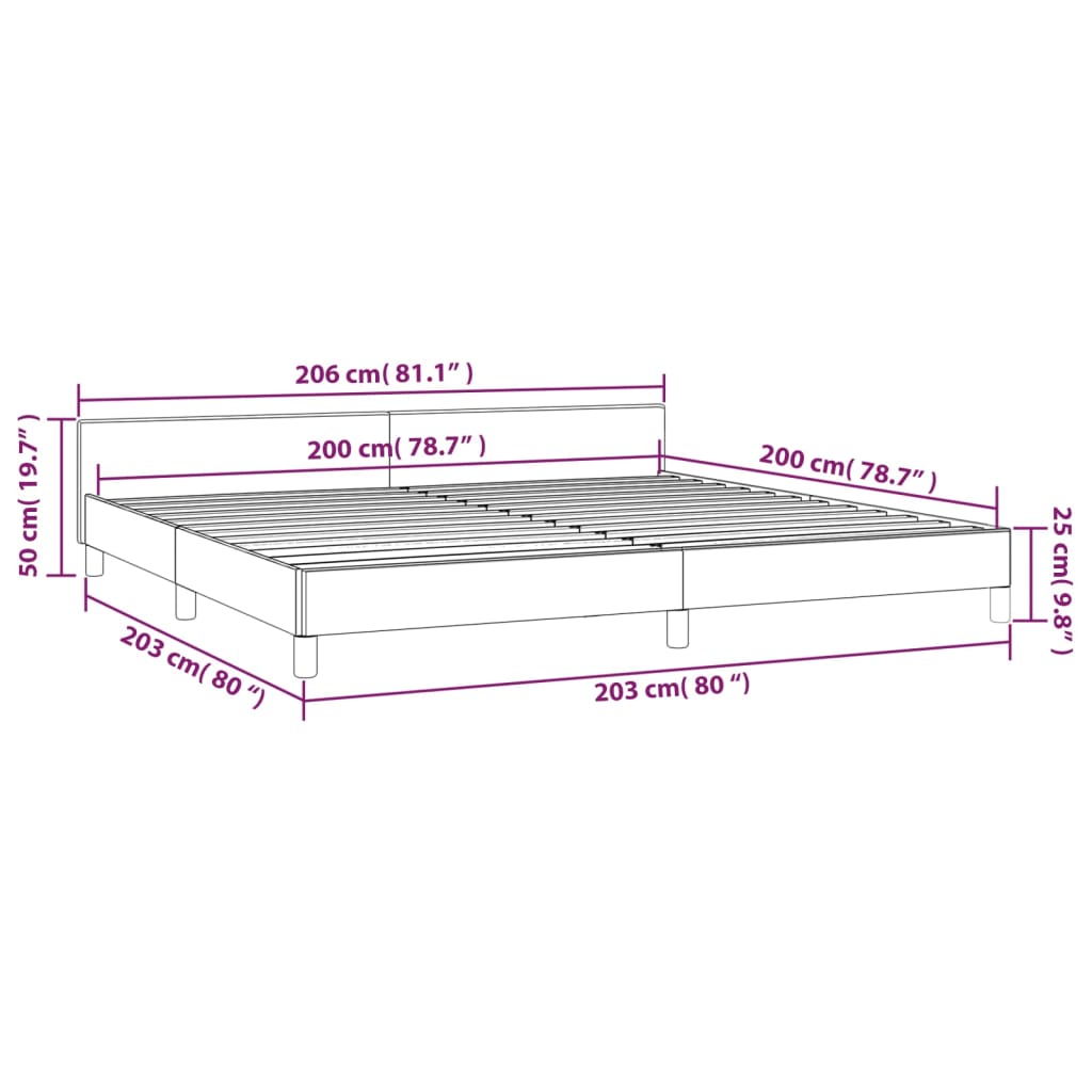 vidaXL sengeramme med sengegavl 200x200 cm kunstlæder hvid