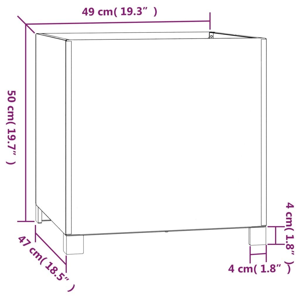 vidaXL plantekasse med ben 49x47x50 cm cortenstål rustfarvet