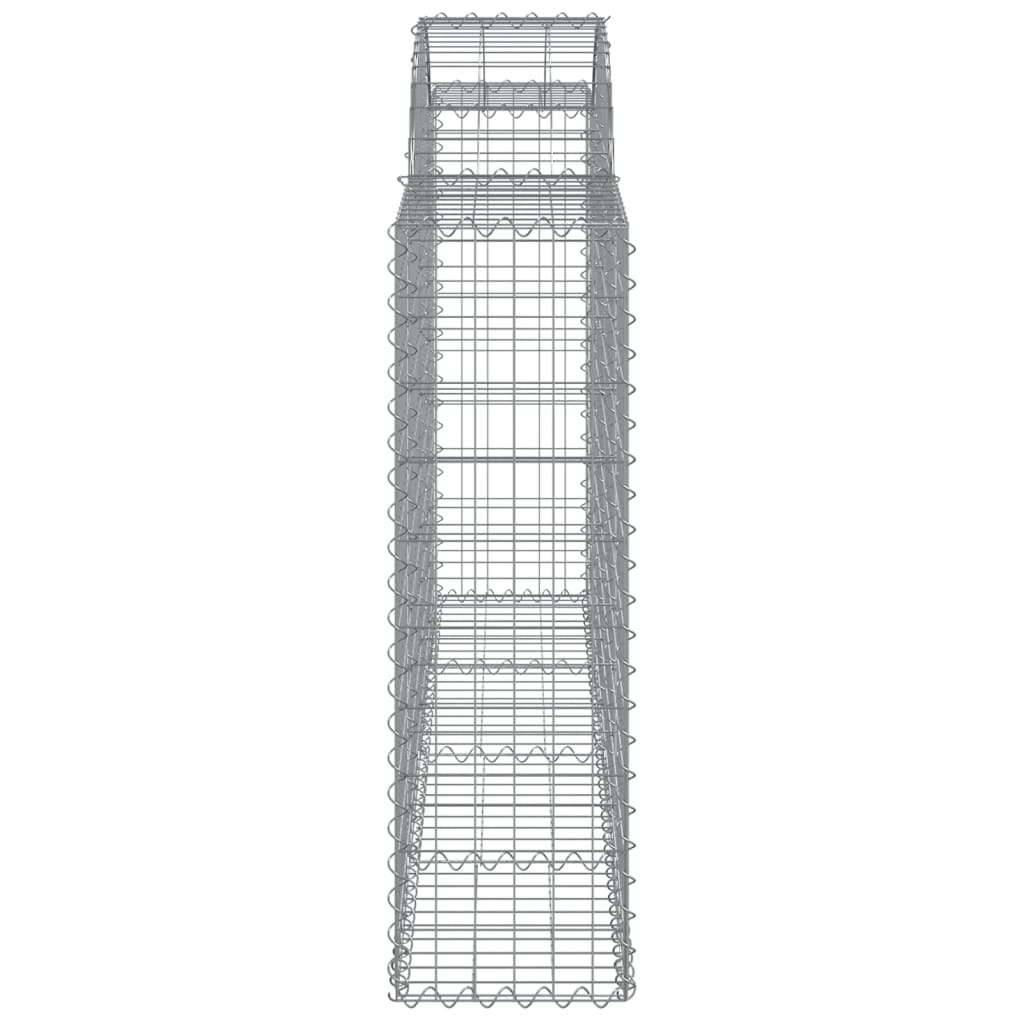 vidaXL buede gabionkurve 15 stk. 200x30x100/120 cm galvaniseret jern