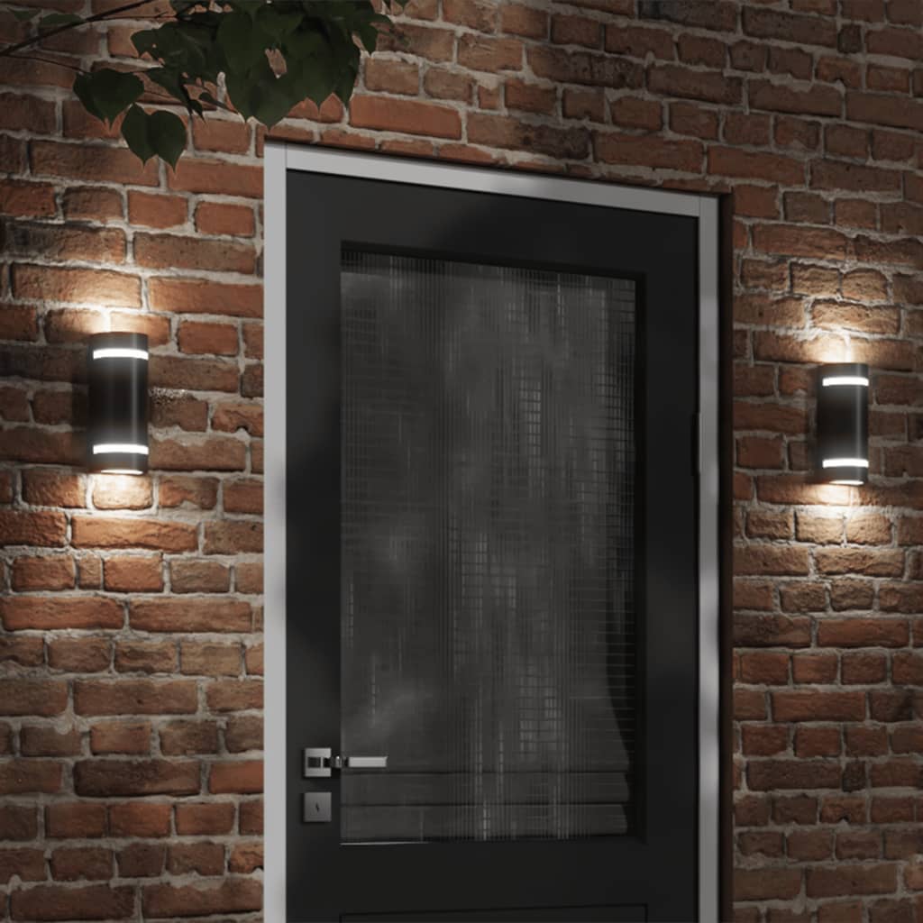 vidaXL udendørs væglampe trykstøbt aluminium sort