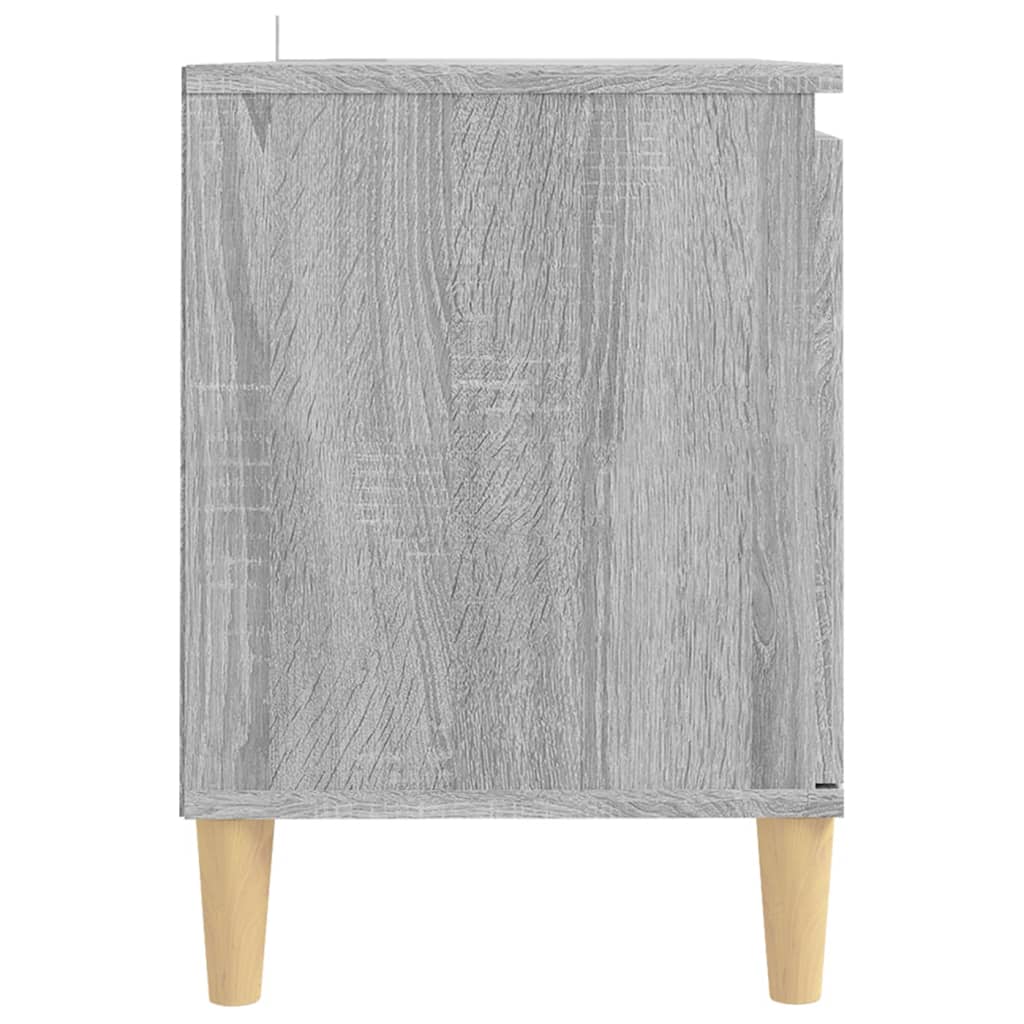 vidaXL tv-bord med massive træben 103,5x35x50 cm grå sonoma-eg