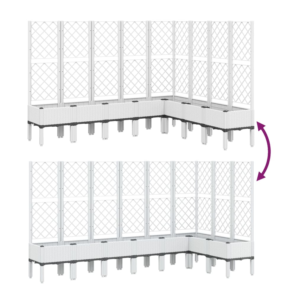 vidaXL plantekasse med espalier 200x160x142 cm PP hvid