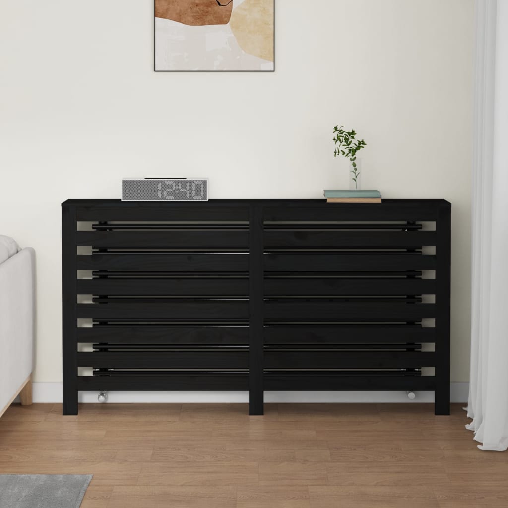 vidaXL radiatorskjuler 153x19x84 cm massivt fyrretræ sort