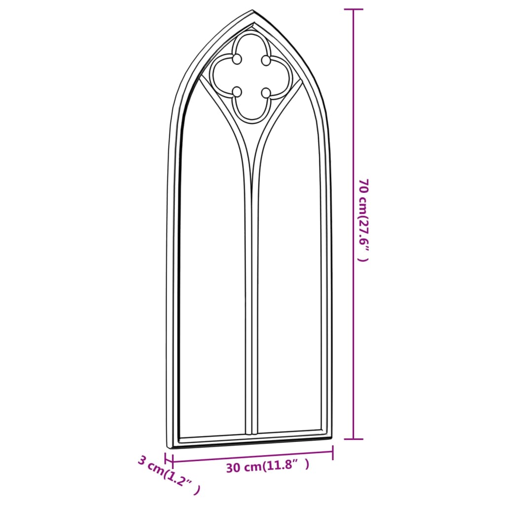 vidaXL spejl 70x30 cm jern sort