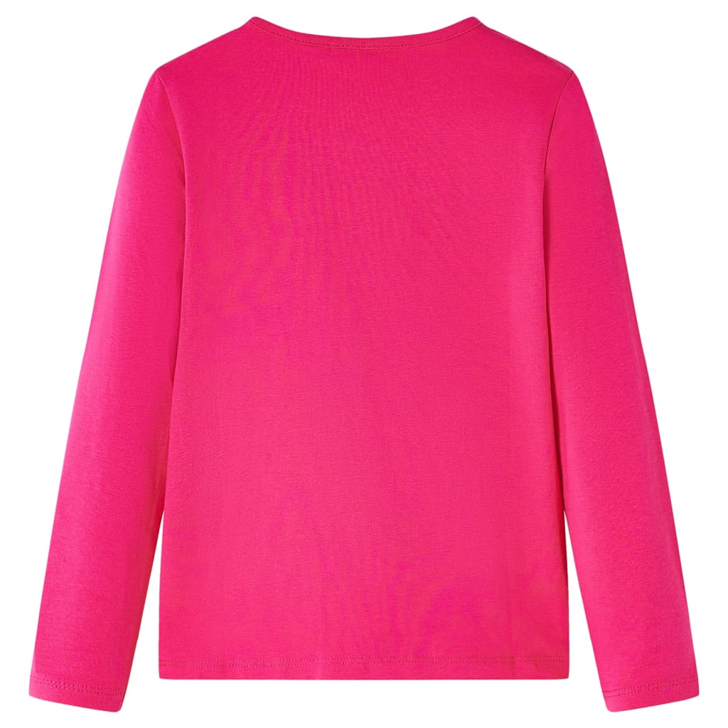 Langærmet T-shirt til børn str. 140 pink