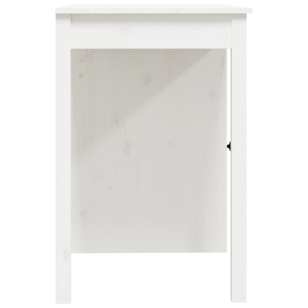 vidaXL skrivebord 100x50x75 cm massivt fyrretræ hvid