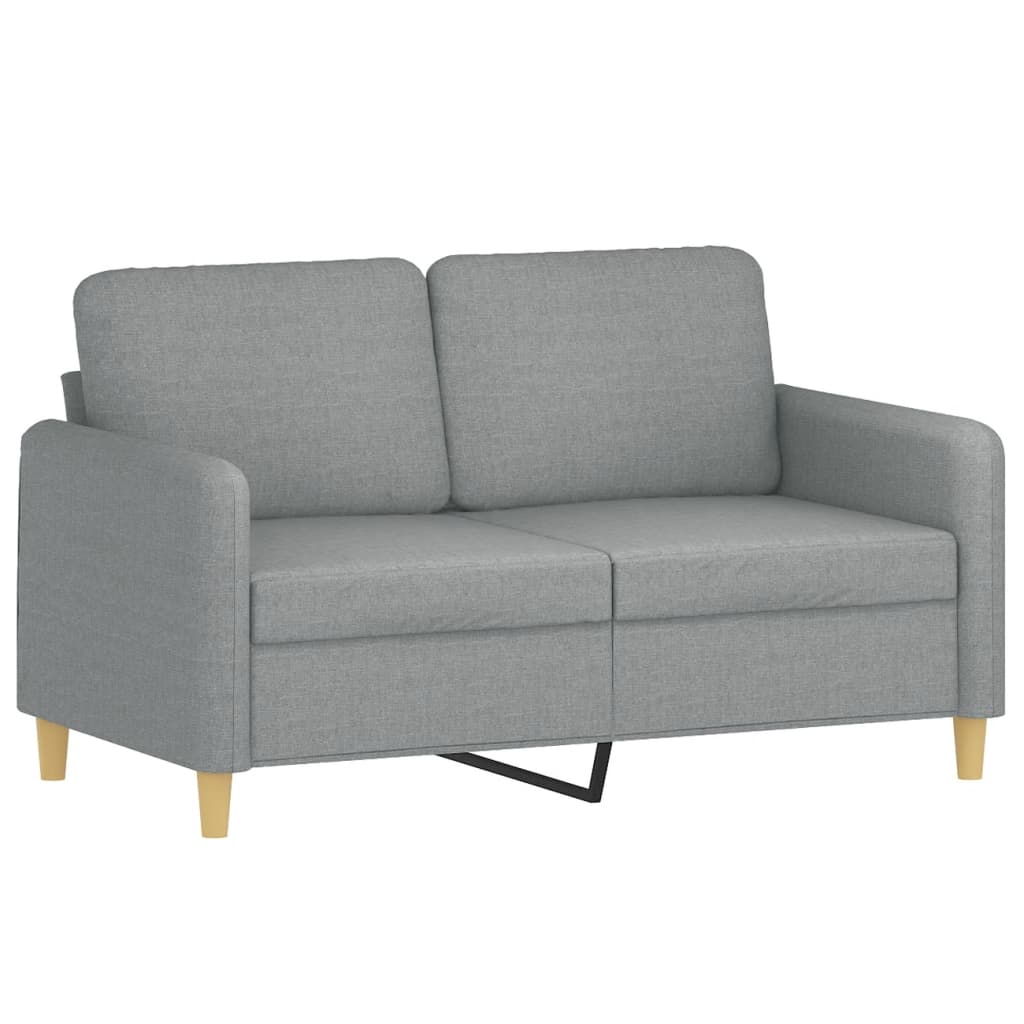 vidaXL 2-personers sofa med pyntepuder 120 cm stof lysegrå