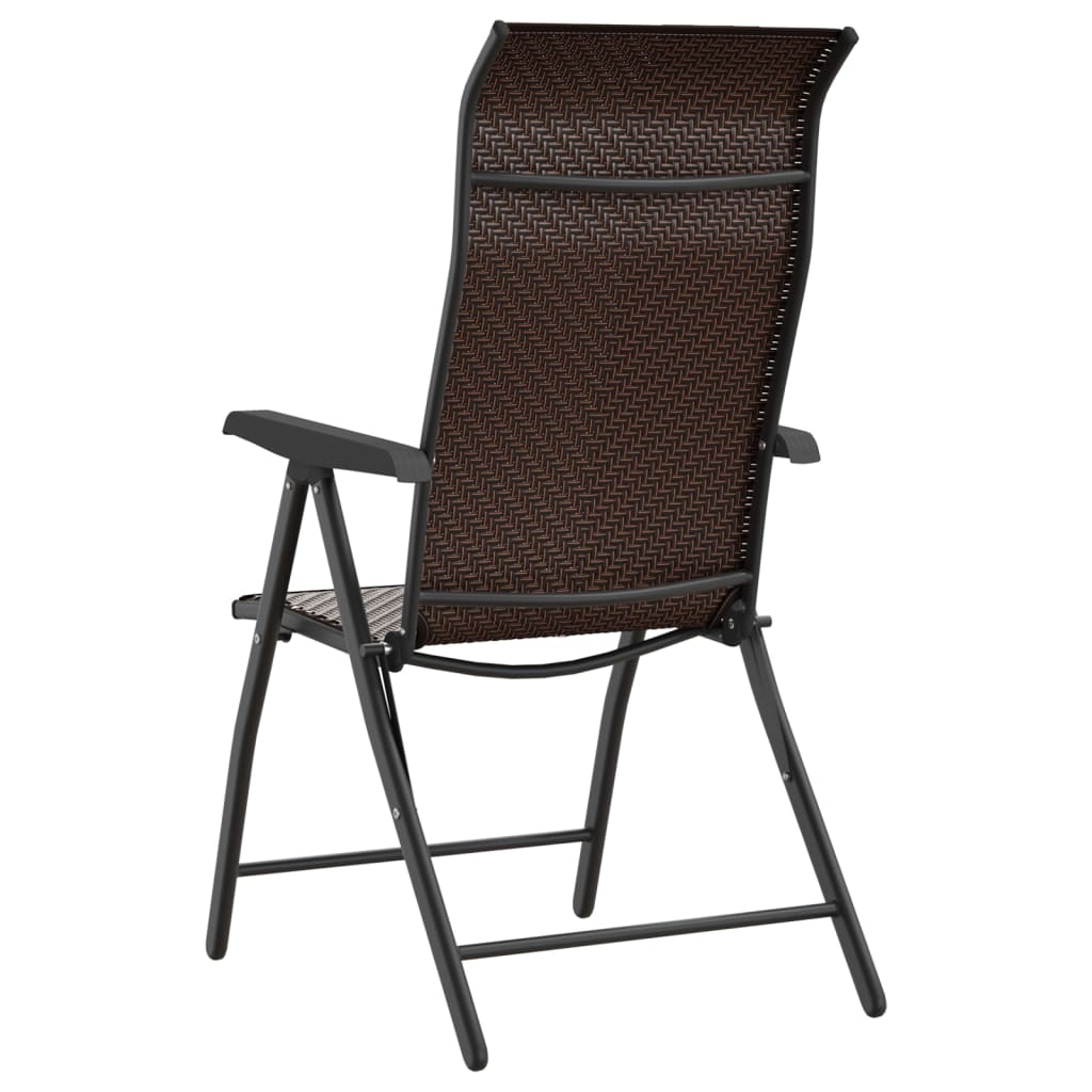 vidaXL havestole 2 stk. foldbar polyrattan brun