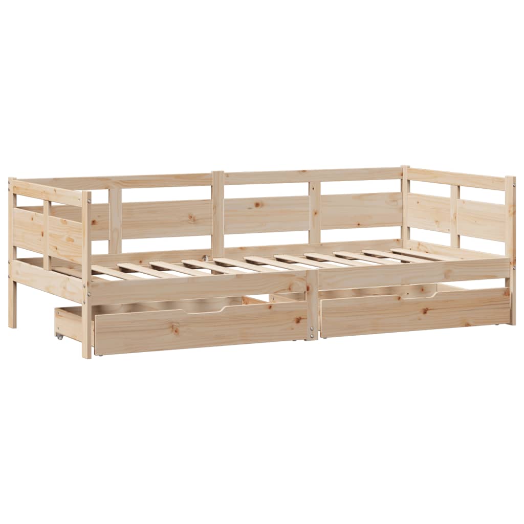 vidaXL daybed med skuffer 80x200 cm massivt fyrretræ