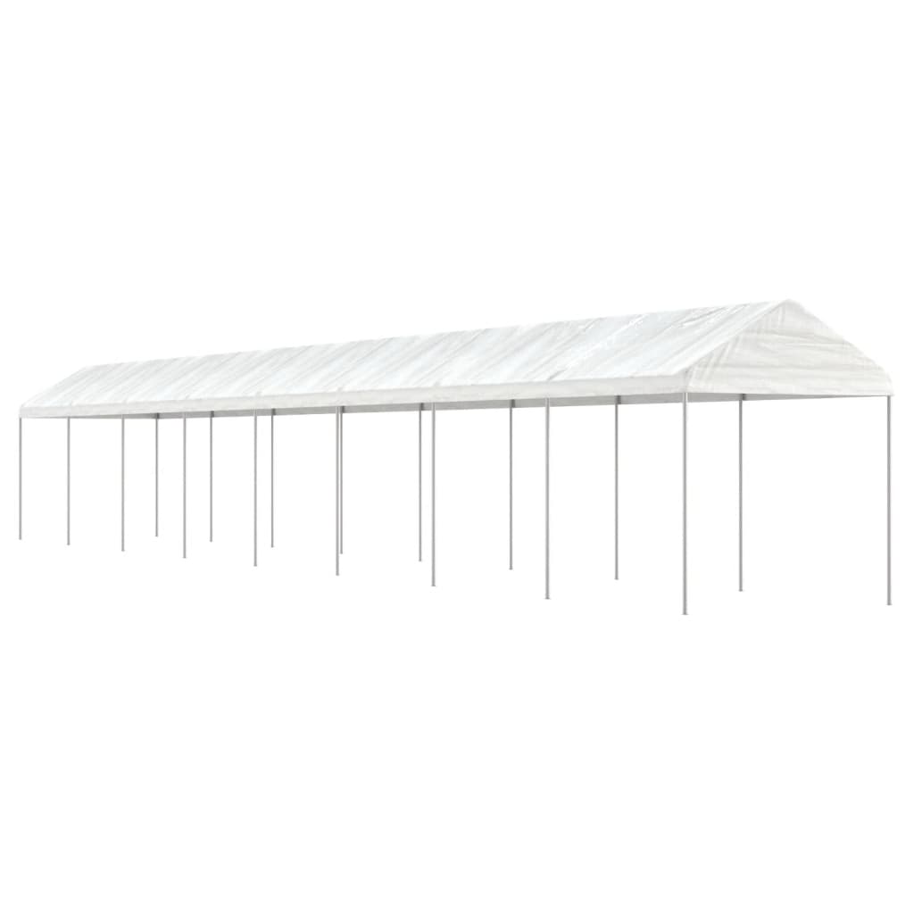 vidaXL pavillon med tag 17,84x2,28x2,69 m polyethylen hvid