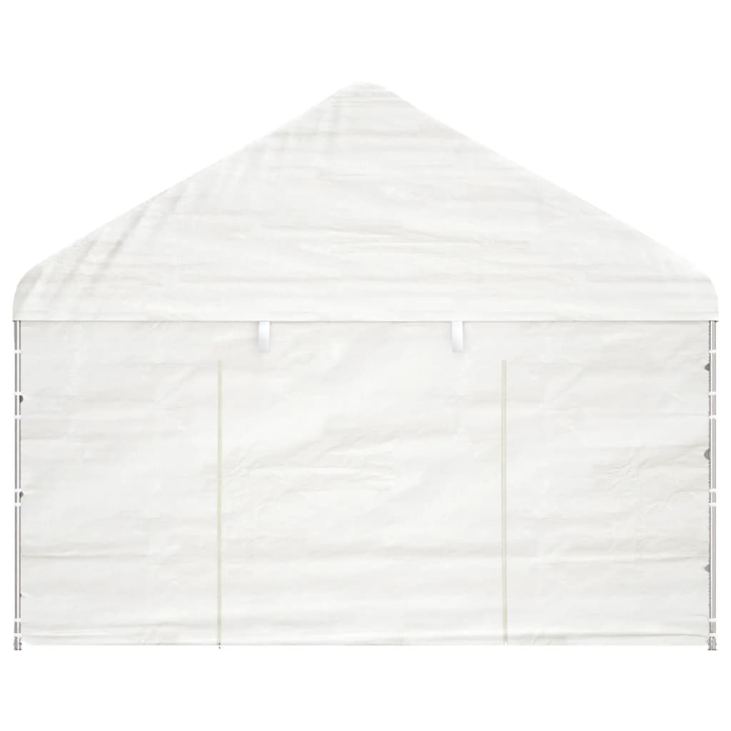 vidaXL pavillon med tag 11,15x4,08x3,22 m polyethylen hvid