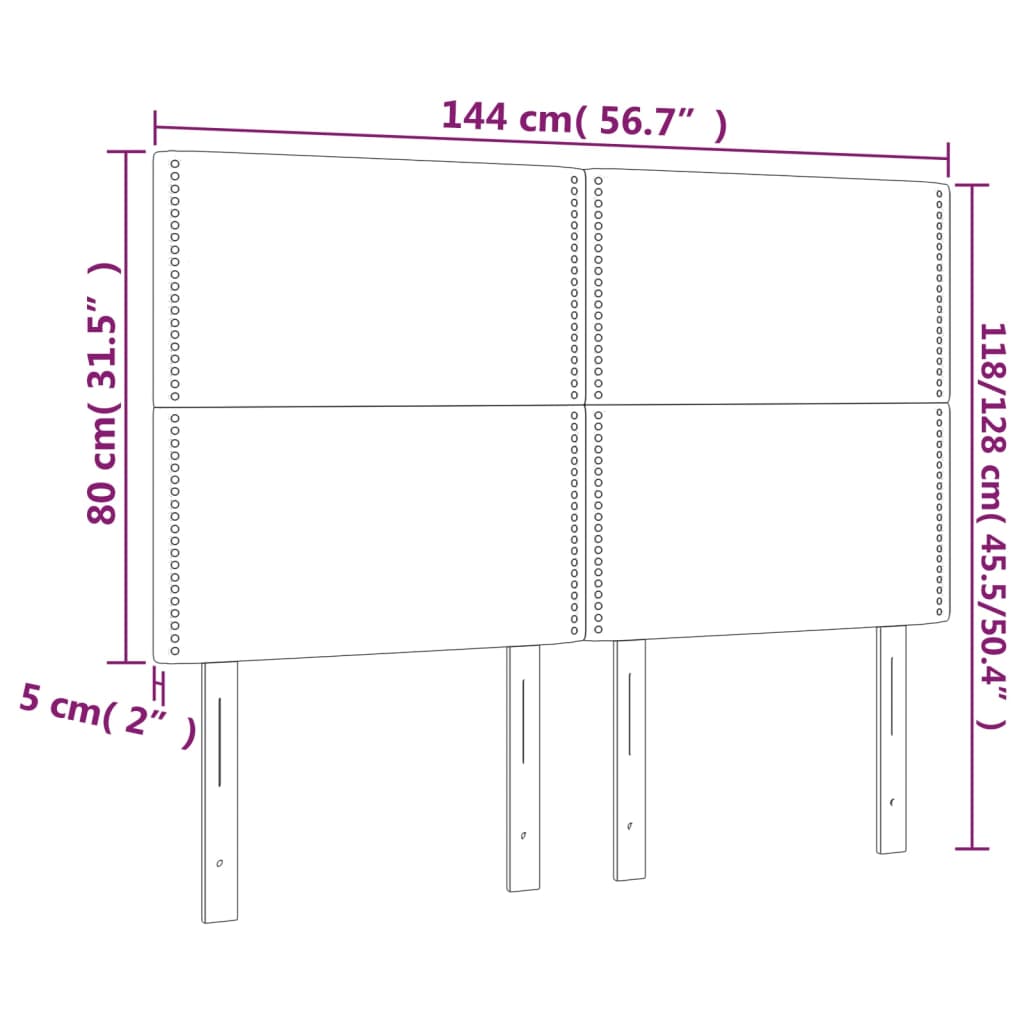 vidaXL sengegavle 4 stk. 72x5x78/88 cm stof blå