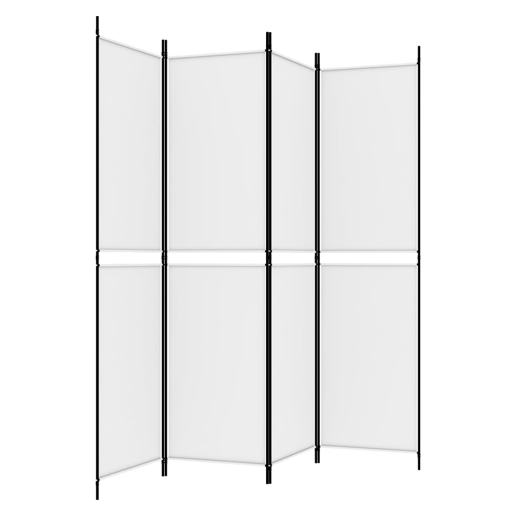 vidaXL 4-panels rumdeler 200x200 cm stof hvid