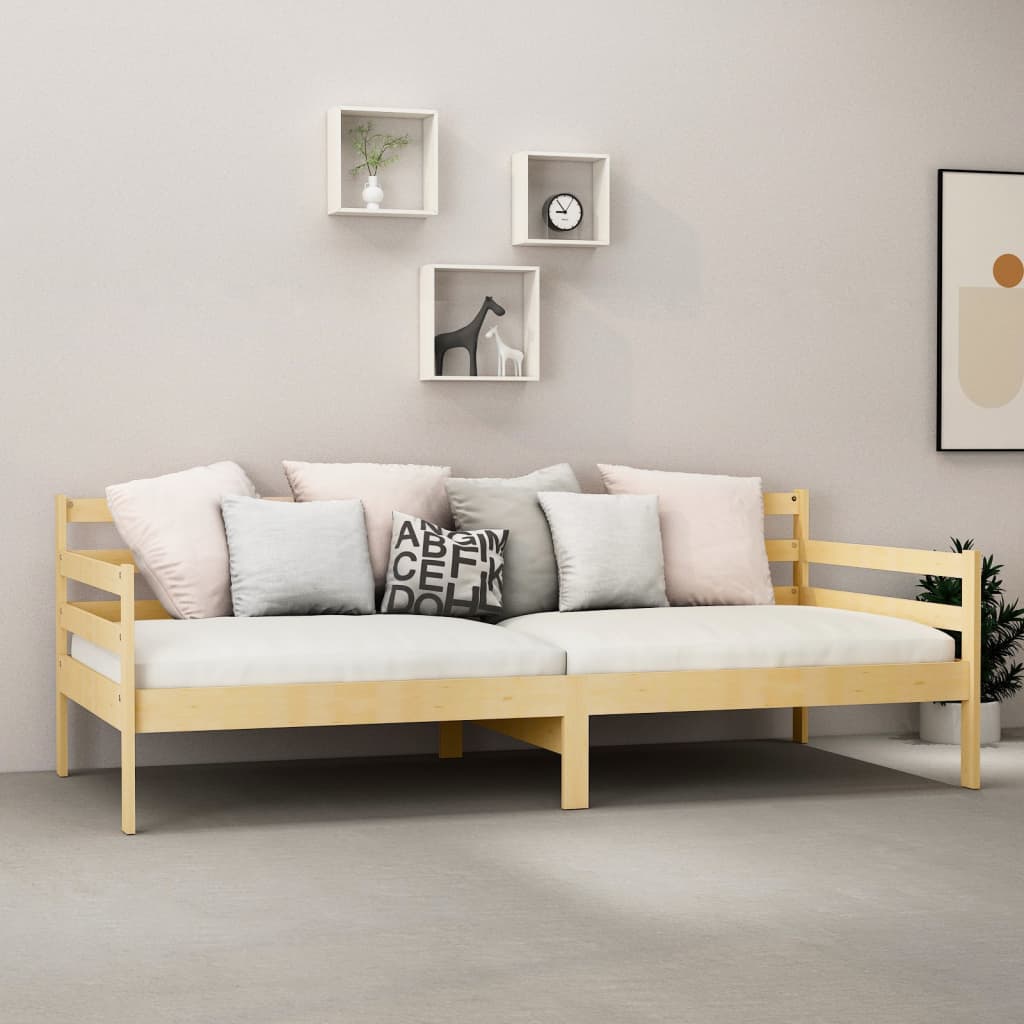 vidaXL daybed med madras 90x200 cm massivt fyrretræ