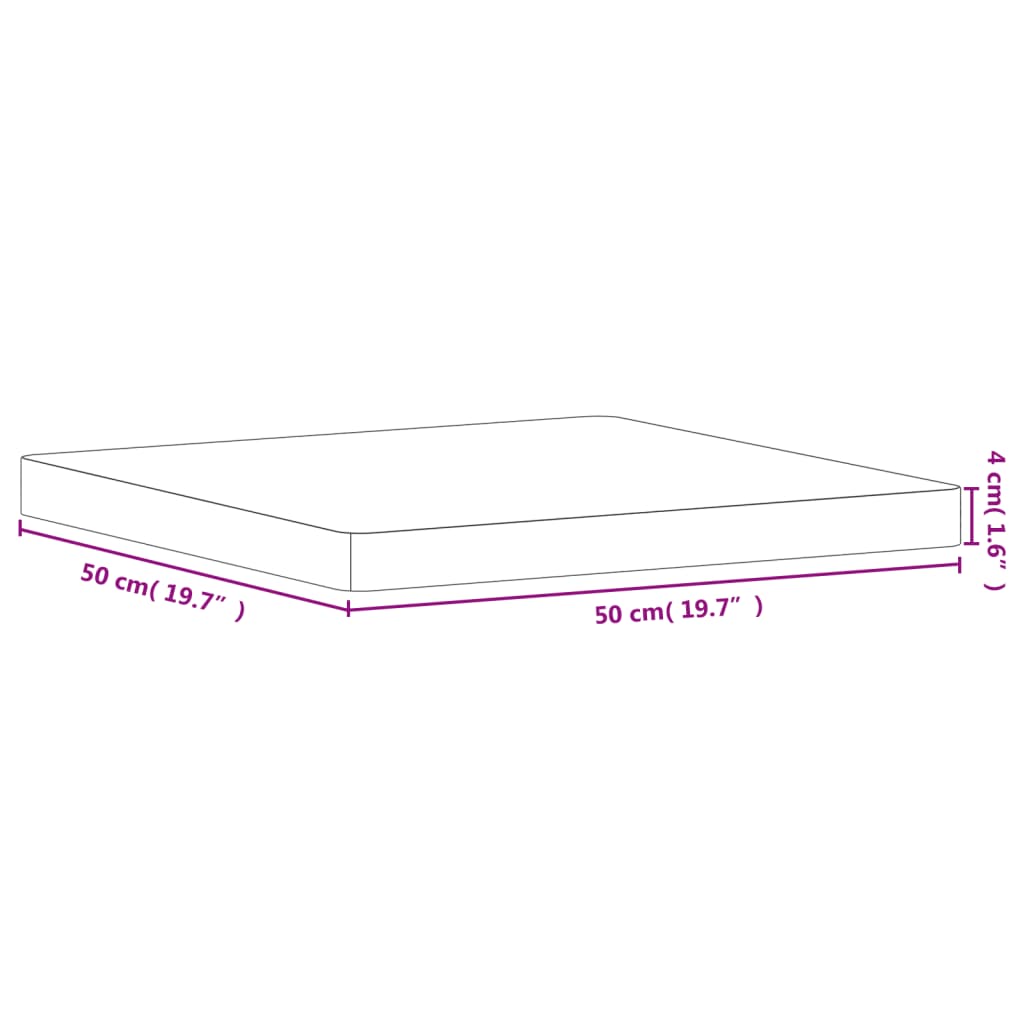 vidaXL bordplade 50x50x4 cm firkantet massivt bøgetræ