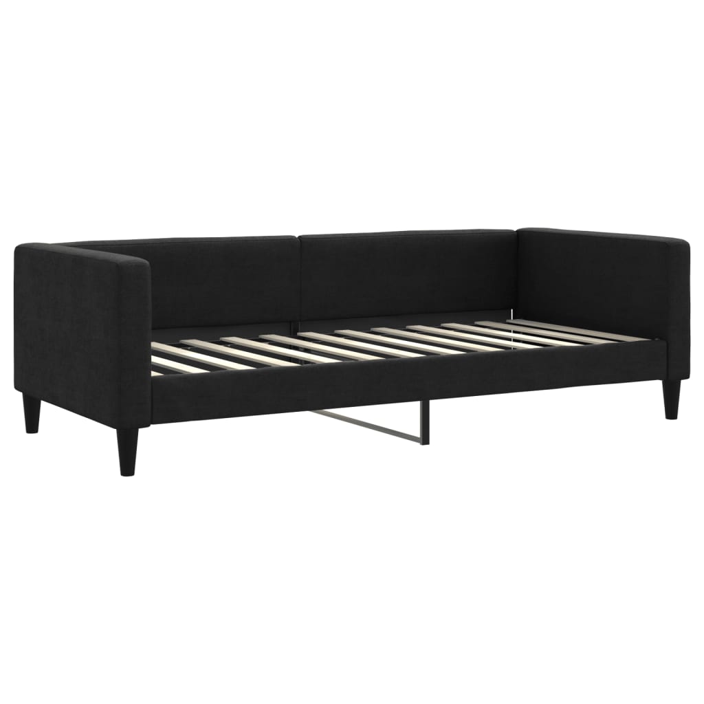 vidaXL daybed med udtræk og skuffer 100x200 cm stof sort