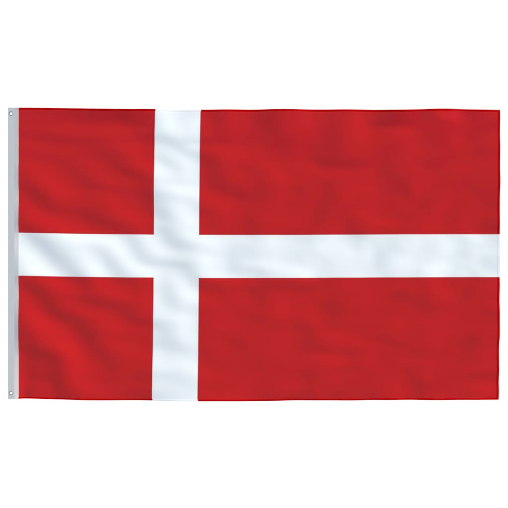 vidaXL Danmark flag og flagstang 5,55 m aluminium