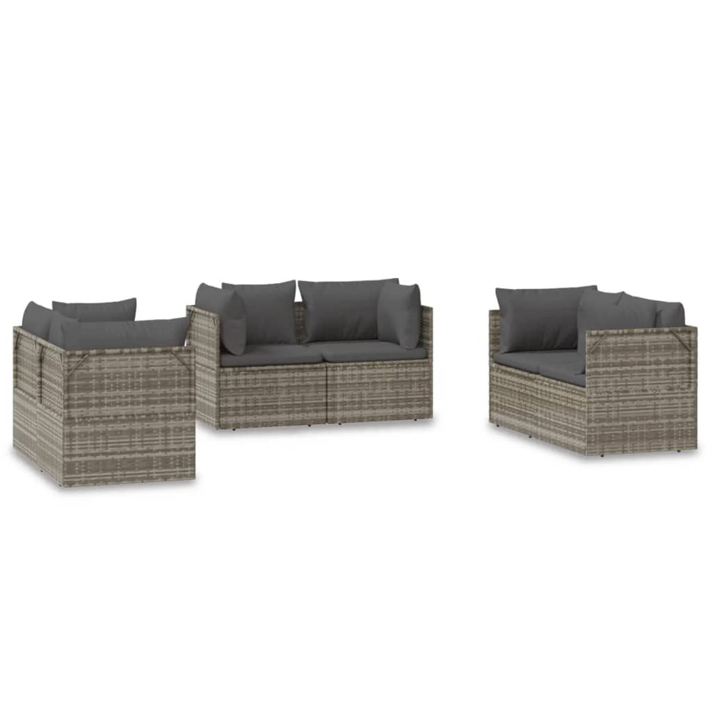 vidaXL hjørnemoduler til havesofa 6 stk. 57x57x56 cm polyrattan