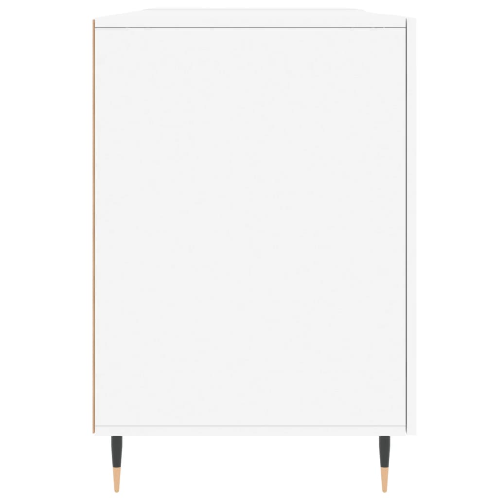 vidaXL skrivebord 140x50x75 cm konstrueret træ hvid højglans