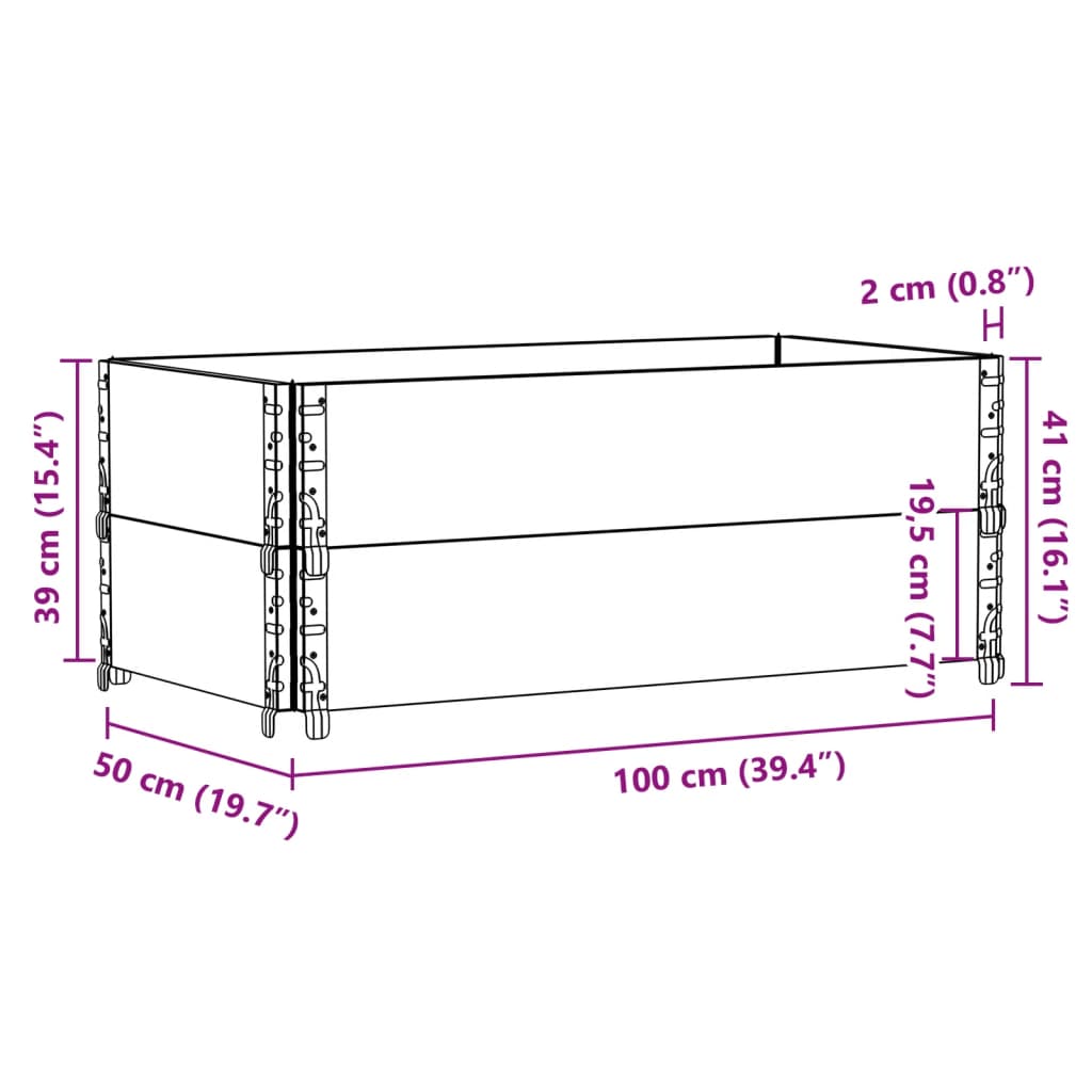 vidaXL pallerammer 2 stk. 100x50 cm massivt fyrretræ grå