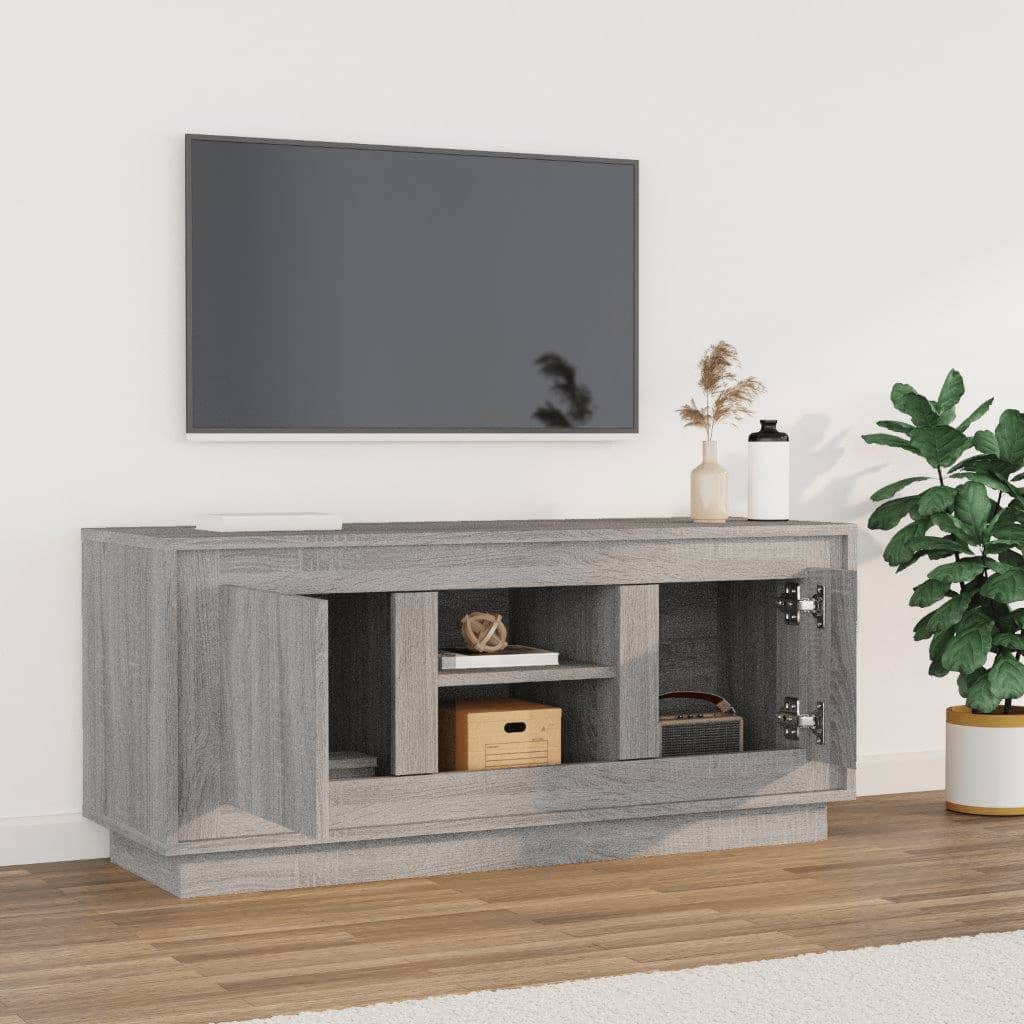 vidaXL tv-bord 102x35x45 cm konstrueret træ grå sonoma-eg