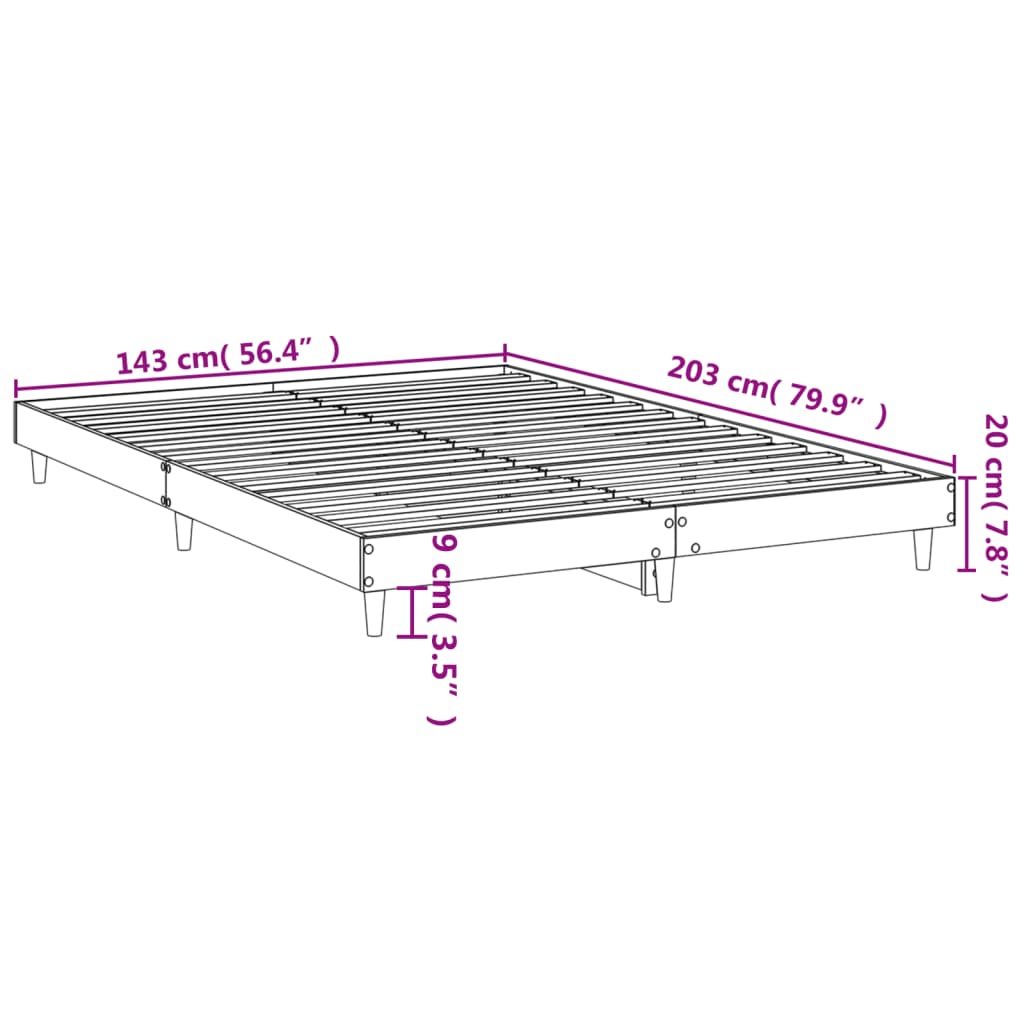 vidaXL sengestel 140x200 cm konstrueret træ hvid