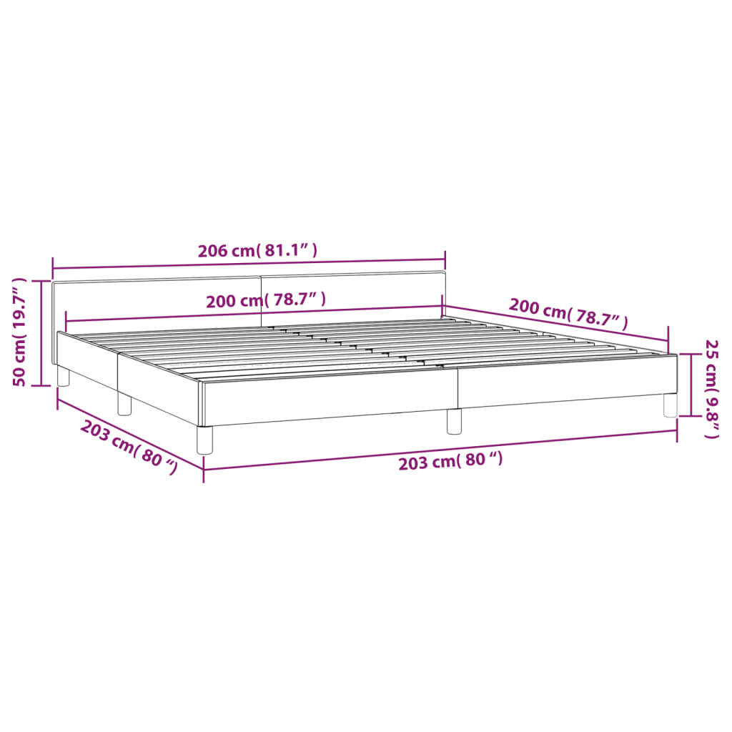 vidaXL sengeramme uden madras 200x200 cm stof mørkegrå