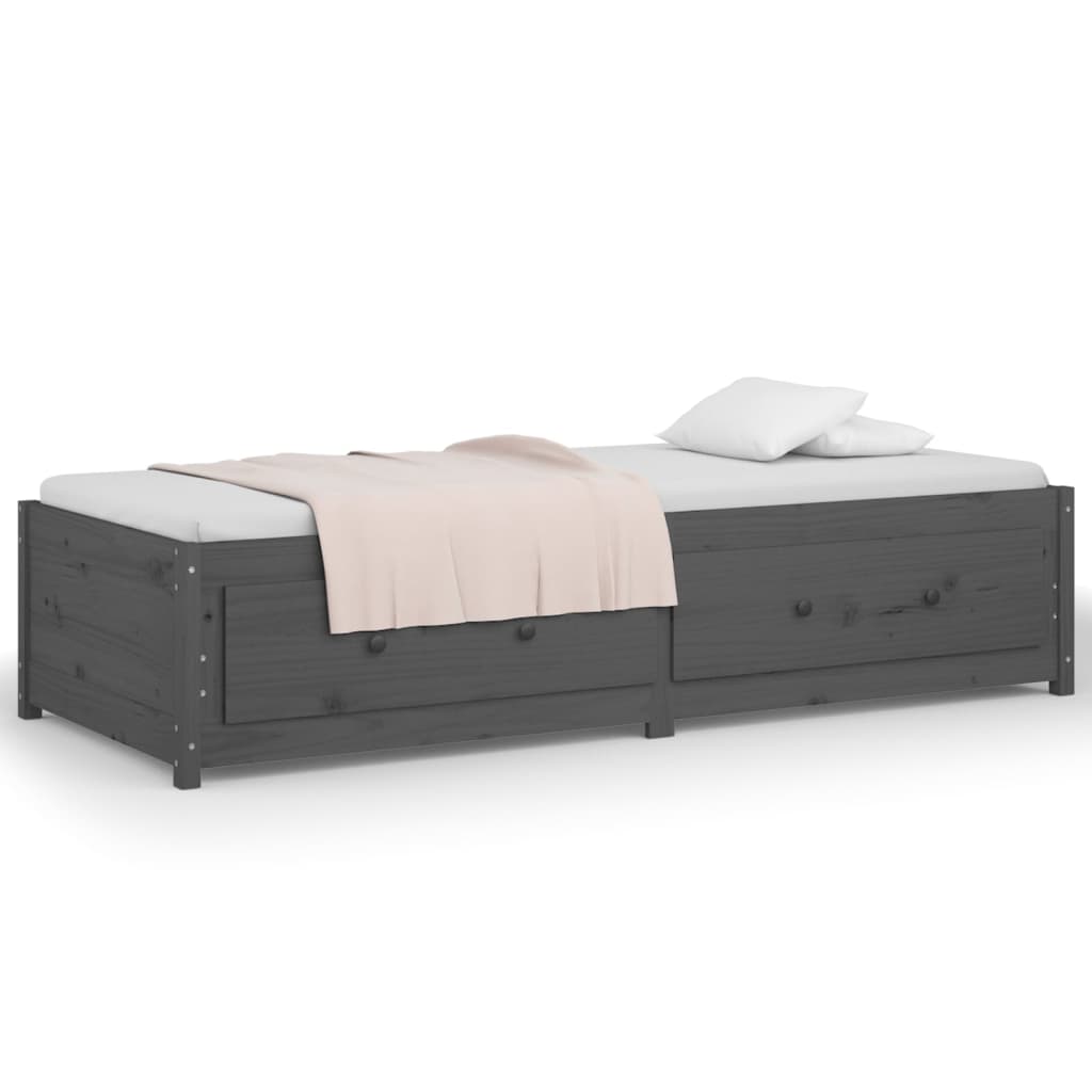 vidaXL daybed 90x190 cm Single massivt fyrretræ grå