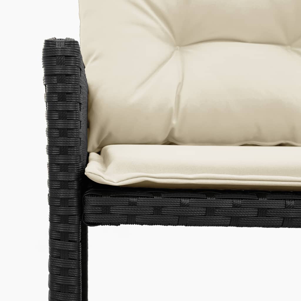 vidaXL havesofa med bord og hynder L-formet polyrattan sort