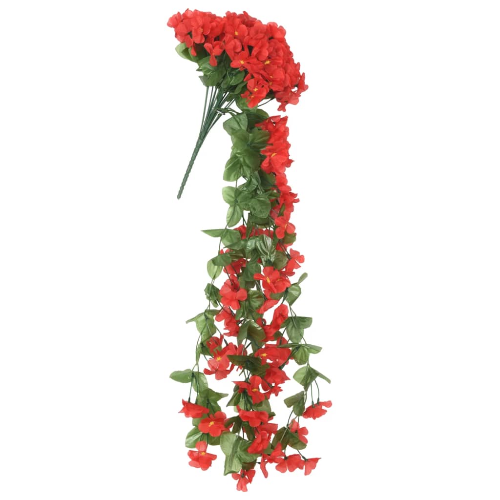 vidaXL blomsterguirlander til jul 3 stk. 85 cm rød