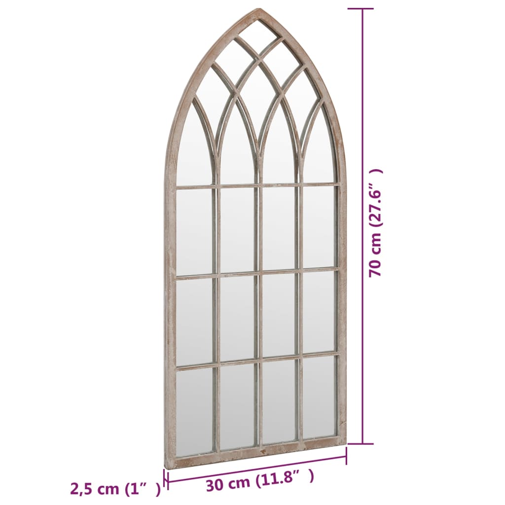 vidaXL havespejl 70x30 cm jern sandfarvet